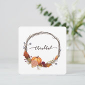 Thankful Thanksgiving Wreater Feestdagenkaart (Staand voorkant)