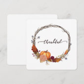 Thankful Thanksgiving Wreater Feestdagenkaart (Voorkant / Achterkant)