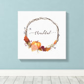 Thankful Thanksgiving Wreath Canvas Afdruk (Insitu (Houten vloer))