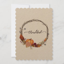 Thankful Thanksgiving Wreath Feestdagenkaart