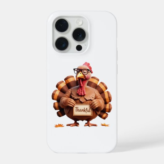 Thankful Turkey Design – Funny Holiday Art iPhone Hoesje (Achterkant)