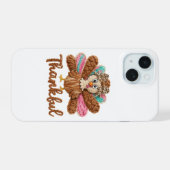 Thankful Turkey Design – Latch Hook Yarn Crochet S iPhone 15 Case (Achterkant horizontaal)