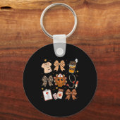 Thankful Turkey Nurse Fall Stethoscope Coquette Th Sleutelhanger (Voorkant)