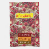 "Thankful & Twinkling: Personalized Holiday Cheer Theedoek (Verticaal)
