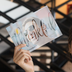 Thankful Typografie Foto Memorial Bedankkaart