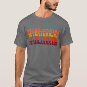 Thankful Veterinarian Thanksgiving Herfst Autumn V T-shirt