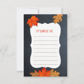 Thankful voor Plaatskaarten van de Thanksgiving va RSVP Kaartje (Achterkant)