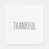 THANKFUL Witte & Zwarte Thanksgiving Diner servett Servet (Voorkant)