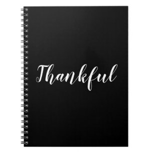 Thankful zwarte de tekstelegant van het douanemanu notitieboek