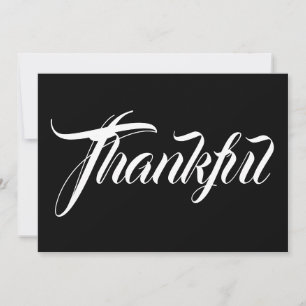 Thankful zwarte witte kalligrafische Thanksgiving