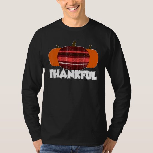 Thankfull Thanksgiving Pumpkin Flannel T-shirt (Voorkant)