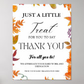 Thankgiving herfst Treat Dank u Waardering Teken Poster (Voorkant)