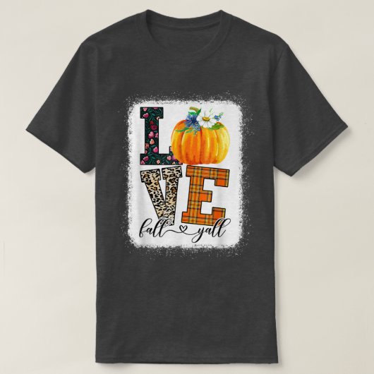 Thankgiving Pumpkin Leopard Print Fall Love Fall T-shirt (Design voorkant)