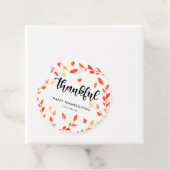 Thanking Thanksgiving Dinner Fall Leaves Foliage Bedankjes Labels (In situ)