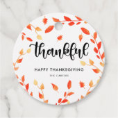 Thanking Thanksgiving Dinner Fall Leaves Foliage Bedankjes Labels (Voorkant)