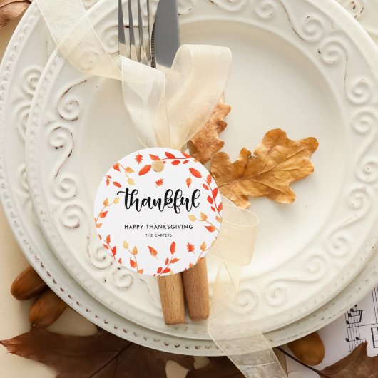 Thanking Thanksgiving Dinner Fall Leaves Foliage Bedankjes Labels