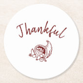 Thankkful Cornucopia Paper Onderzetters - White (Voorkant)