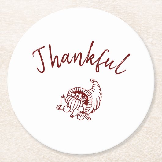 Thankkful Cornucopia Paper Onderzetters - White (Voorkant)