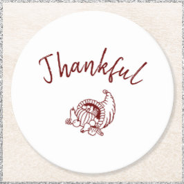 Thankkful Cornucopia Paper Onderzetters - White