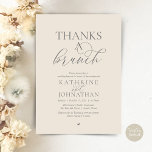 Thanks A Brunch, Modern Classy Wedding Kaart<br><div class="desc">Elegantly announce your happily ever after with our modern classy wedding elopement celebration invitation card, "Thanks a Brunch". Tailored for couples continuing their love story, this invitation strikes a perfect balance of sophistication and charm, setting the scene for an unforgettable event. Featuring a modern contemporary script design, dark grey text...</div>