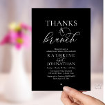 Thanks A Brunch, Modern Classy Wedding Kaart<br><div class="desc">Elegantly announce your happily ever after with our modern classy wedding elopement celebration invitation card, "Thanks a Brunch". Tailored for couples continuing their love story, this invitation strikes a perfect balance of sophistication and charm, setting the scene for an unforgettable event. Featuring a modern contemporary script design, white text on...</div>