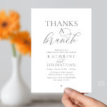 Thanks A Brunch, Modern Classy Wedding Kaart<br><div class="desc">Elegantly announce your happily ever after with our modern classy wedding elopement celebration invitation card, "Thanks a Brunch". Tailored for couples continuing their love story, this invitation strikes a perfect balance of sophistication and charm, setting the scene for an unforgettable event. Featuring a modern contemporary script design, dark grey text...</div>