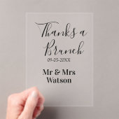 Thanks a brunch post wedding name date simple acryl uitnodigingen (Insitu (Draagbaar))