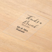 Thanks a brunch post wedding name date simple acryl uitnodigingen (Laagn)