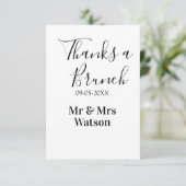 Thanks a brunch post wedding name date simple  bedankkaart (Staand voorkant)