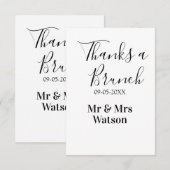 Thanks a brunch post wedding name date simple  bedankkaart (Voorkant / Achterkant)