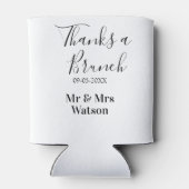 Thanks a brunch post wedding name date simple  blikjeskoeler (Achterkant)