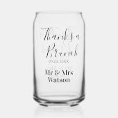 Thanks a brunch post wedding name date simple  blikvorm glas (Achterkant)