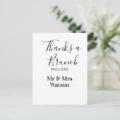 Thanks a brunch post wedding name date simple  briefkaart (Staand voorkant)