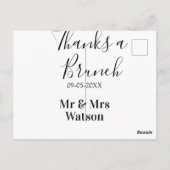 Thanks a brunch post wedding name date simple  briefkaart (Achterkant)