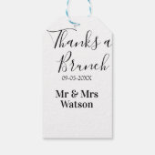 Thanks a brunch post wedding name date simple cadeaulabel (Achterkant)