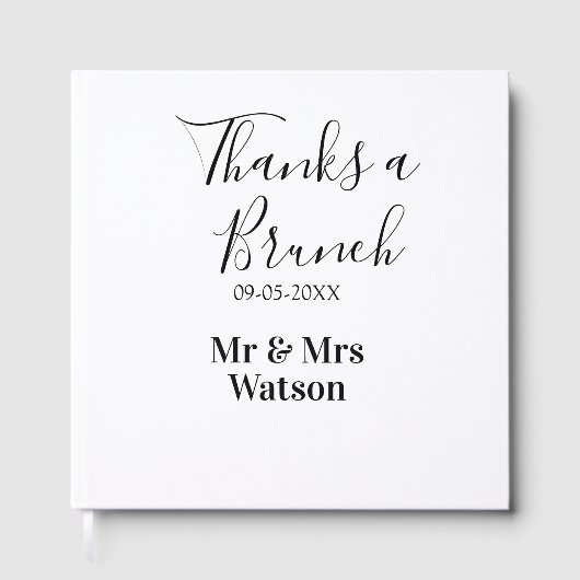 Thanks a brunch post wedding name date simple gastenboek (Voorkant)
