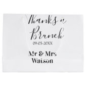 Thanks a brunch post wedding name date simple  groot cadeauzakje (Achterkant)