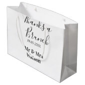 Thanks a brunch post wedding name date simple  groot cadeauzakje (Achterkant Gekanteld)