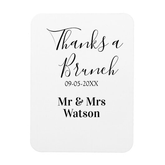 Thanks a brunch post wedding name date simple  magneet (Verticaal)