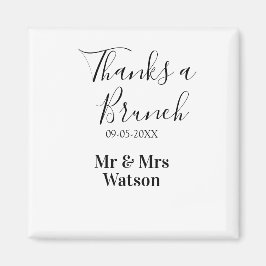 Thanks a brunch post wedding name date simple  magneet