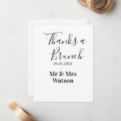Thanks a brunch post wedding name date simple notitiekaartje (Voorkant / Achterkant in situ)