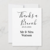 Thanks a brunch post wedding name date simple notitiekaartje (Achterkant)