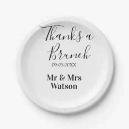 Thanks a brunch post wedding name date simple  papieren bordje