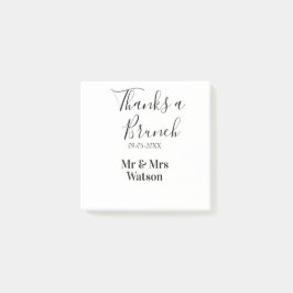 Thanks a brunch post wedding name date simple  post-it® notes