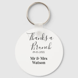 Thanks a brunch post wedding name date simple  sleutelhanger
