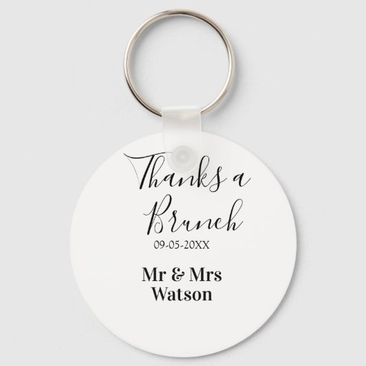 Thanks a brunch post wedding name date simple  sleutelhanger (Voorkant)