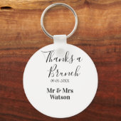 Thanks a brunch post wedding name date simple  sleutelhanger (Achterkant)