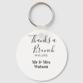 Thanks a brunch post wedding name date simple  sleutelhanger (Achterkant)