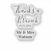 Thanks a brunch post wedding name date simple sticker (Voorkant)