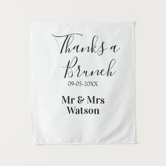 Thanks a brunch post wedding name date simple wandkleed (Voorkant)